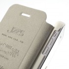 JZZS Apple iPhone 5C atvēramais balts ādas futrālis - maciņš