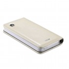 Apple iPhone 5 / 5s „CaseMe“ solīds atvēramais ādas balts maciņš - maks