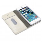 Apple iPhone 5 / 5s „CaseMe“ solīds atvēramais ādas balts maciņš - maks