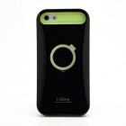 Melns tumsā spīdošs „i-Glow“ silikona, plastmasas Apple iPhone 5, 5S apvalks