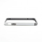 Baltā, pelēkā un melnā krāsās „Walnutt“ Trio cieta silikona Apple iPhone 5, 5S futrālis - rāmis (bamperis - sānu apmale)