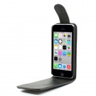 Apple iPhone 5C klasisks ādas vertikāli atvēramais melns futrālis