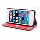 Apple iPhone 5S solīds atvēramais ādas sarkans maciņš