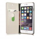 Apple iPhone 6 (6s) „CaseMe“ solīds atvēramais ādas balts maciņš - maks