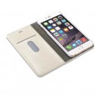 Apple iPhone 6 (6s) „CaseMe“ solīds atvēramais ādas balts maciņš - maks