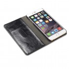 Apple iPhone 6 (6s) „CaseMe“ solīds atvēramais ādas melns maciņš - maks