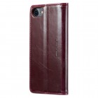 Apple iPhone 7 (iPhone 8) „CaseMe“ Leather solīds atvēramais ādas bordo maciņš - maks