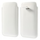 Balta ādas telefona ieliktņa (L izmērs - Apple iPhone 6)