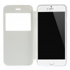Apple iPhone 6 (6s) balts atvēramais „Smart Window“ ādas maciņš