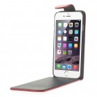 Apple iPhone 6 (6s) klasisks ādas vertikāli atvēramais sarkans maciņš