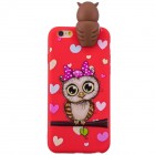 Apple iPhone 6 (6s) „Squezy“ Owl cieta silikona (TPU) sarkans apvalks 