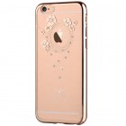 Apple iPhone 6S Plus elegants Devia Crystal Garland Swarovski dzidrs (caurspīdīgs) zelta plastmasas apvalks ar kristāliem