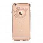 Apple iPhone 6S Plus elegants Devia Crystal Garland Swarovski dzidrs (caurspīdīgs) zelta plastmasas apvalks ar kristāliem