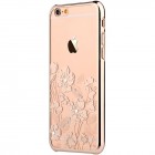 Apple iPhone 6S Plus elegants Devia Crystal Rococo Swarovski dzidrs (caurspīdīgs) zelta plastmasas apvalks ar kristāliem