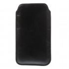 Melna ādas telefona ieliktņa (XL izmērs - Apple iPhone 6 Plus)