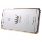 Apple iPhone 6S Plus elegants X-Fitted Crystal T Crown Swarovski dzidrs (caurspīdīgs) zelta plastmasas apvalks ar kristāliem