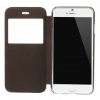Apple iPhone 6 (6s) brūns atvēramais „Smart Window“ ādas maciņš