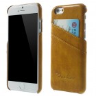 Apple iPhone 6 (6s) gaiši brūns ādas futrālis ar iebūvētu karšu turētāju