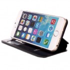 Apple iPhone 6 / 6s „Vili“ S S View Cover atvērams melns ādas maciņš