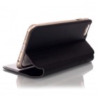 Apple iPhone 6 / 6s „Vili“ S S View Cover atvērams melns ādas maciņš