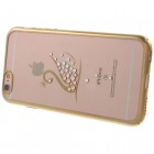 Apple iPhone 6S elegants „Kavaro“ Swan dzidrs (caurspīdīgs) zelta plastmasas apvalks ar kristāliem