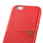 Apple iPhone 6s „QIALINO“ Genuine Leather sarkans ādas apvalks ar iebūvētu karšu turētāju