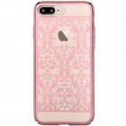 Apple iPhone 7 (iPhone 8) elegants Devia Crystal Baroque Swarovski dzidrs (caurspīdīgs) rozs plastmasas apvalks ar kristāliem
