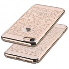 Apple iPhone 7 (iPhone 8) elegants Devia Crystal Baroque Swarovski dzidrs (caurspīdīgs) zelta plastmasas apvalks ar kristāliem