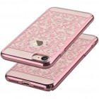 Apple iPhone 7 (iPhone 8) elegants Devia Crystal Baroque Swarovski dzidrs (caurspīdīgs) rozs plastmasas apvalks ar kristāliem