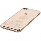 Apple iPhone 7 (iPhone 8) elegants Devia Lotus Garland Swarovski dzidrs (caurspīdīgs) zelta plastmasas apvalks ar kristāliem
