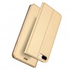 Apple iPhone 7 Plus (iPhone 8 Plus) „Dux Ducis“ Skin sērijas zelta ādas atvērams maciņš