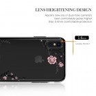 Apple iPhone X (iPhone Xs) „Kavaro“ Crystal  Flowers Swarovski dzidrs (caurspīdīgs) melns plastmasas apvalks ar kristāliem
