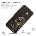Apple iPhone X (iPhone Xs) elegants Kingxbar Crystal Lotus Swarovski dzidrs (caurspīdīgs) zelta plastmasas apvalks ar kristāliem