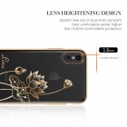 Apple iPhone X (iPhone Xs) elegants Kingxbar Crystal Lotus Swarovski dzidrs (caurspīdīgs) zelta plastmasas apvalks ar kristāliem