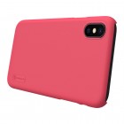 Apple iPhone X (iPhone Xs) Nillkin Frosted Shield sarkans plastmasas apvalks + ekrāna aizsargplēve