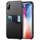 Apple iPhone X (iPhone Xs) „ESR“ Metro melns, peleks ādas apvalks ar iebūvētu karšu turētāju