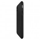 Apple iPhone X (iPhone Xs) „Spigen“ Thin Fit 360 melns futrālis + ekrāna aizsargstikls