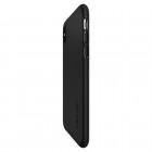 Apple iPhone Xs Max „Spigen“ Thin Fit 360 melns futrālis + ekrāna aizsargstikls