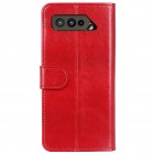 Asus Rog Phone 5 (ZS673KS) atvēramais ādas sarkans maciņš, grāmata (maks) 
