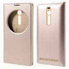 Asus Zenfone 2 5.5 (ZE550ML, ZE551ML) zelta atvēramais Smart Window ādas maciņš