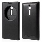 Asus Zenfone 2 5.5 (ZE550ML, ZE551ML) melns atvēramais Smart Window ādas maciņš