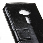 Asus Zenfone 3 5.5 (ZE552KL) atvēramais ādas melns maciņš (maks)