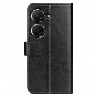 Asus Zenfone 9 (AI2202) atvēramais ādas melns maciņš (maks)