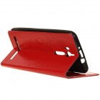 Asus Zenfone Go (ZB552KL) atvēramais ādas sarkans maciņš, grāmata (maks)