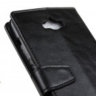 Asus Zenfone Max (ZC550KL) atvēramais ādas melns maciņš (maks)