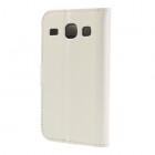 Samsung Galaxy Core atvēramais balts ādas futrālis - maciņš