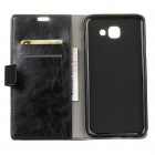 Samsung Galaxy J4+ atvēramais ādas melns maciņš (maks)