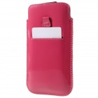 Universāla Glossy roza ādas telefona ieliktņa (XL+ izmērs)