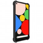 Google Pixel 4A 5G Imak pastiprinātas aizsardzības cieta silikona (TPU) melns vāciņš + ekrāna aizsargplēve
