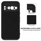 Google Pixel 9 Pro Shell cieta silikona (TPU) apvalks - melns